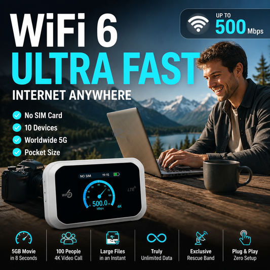 📶 50% RABATT NU! Mobil hotspot med full WiFi-täckning – inget SIM-kort, inga roamingavgifter, internet överallt, SIM-kort ingår ej🌍📱