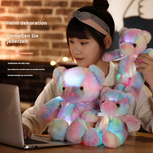 ⏳Begränsad tid 50 % rabatt⏰Nallebjörn, färgglad LED-lampa, mjuka leksaker🌈🧸