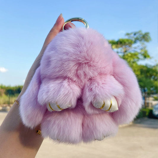 🐰60% RABATT NU! 🏆 Handgjorda mjuka kaninpompomberlocker – Söt design, premiumgarn och perfekt för väskor/nycklar 🎀