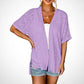 👚 50% RABATT NU! ☀️ Flödande kortärmad cardigan – Lättvikt, andningsbar & ansträngningslöst chic – sommarbasvara 🌿