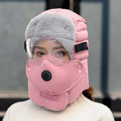 🧣 60% REA NU! ❄️ Vintermössa med Avtagbar Ansiktsmask - Varm & Andas Bra, Perfekt för Skidåkning och Friluftsaktiviteter ✨