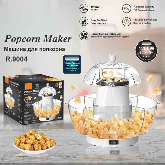 1200 W automatisk varmluftspopcornmaskin
