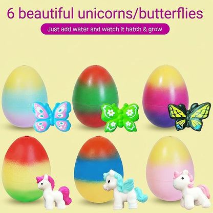 🥚 60% RABATT! 🦄 Magisk Kläckäggsleksak – 6-pack, 2026 Nyhet – Växer i Vatten, Överraskningsfigurer & Rolig Badleksak 🐣
