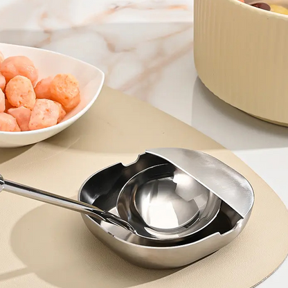 🥄 50% RABATT!✨Skedstöd i Rostfritt Stål – Stabil U-form, Droppskydd & Lättstädad!