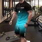 Herrset med t-shirt och shorts i gradientfärg