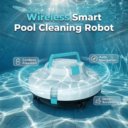 🤖55 % RABATT🌊 Trådlös poolrobot | Kraftfull sugkraft · Intelligent navigering · Start med ett knapptryck · Lätt att ta ut filterkorg