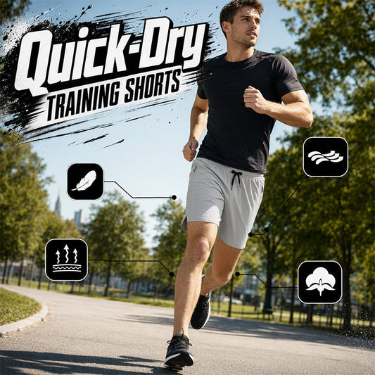 🩳 50% RABATT NU! 💨 Herr Snabbtorkande Sportshorts med Dragkedjefickor – Andningsbara & Flexibla – Perfekt för Löpning, Gym, Vandring & Vardag 🏃